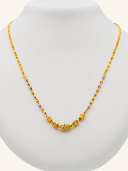 22ct Gold Two Tone Ball Fancy Chain