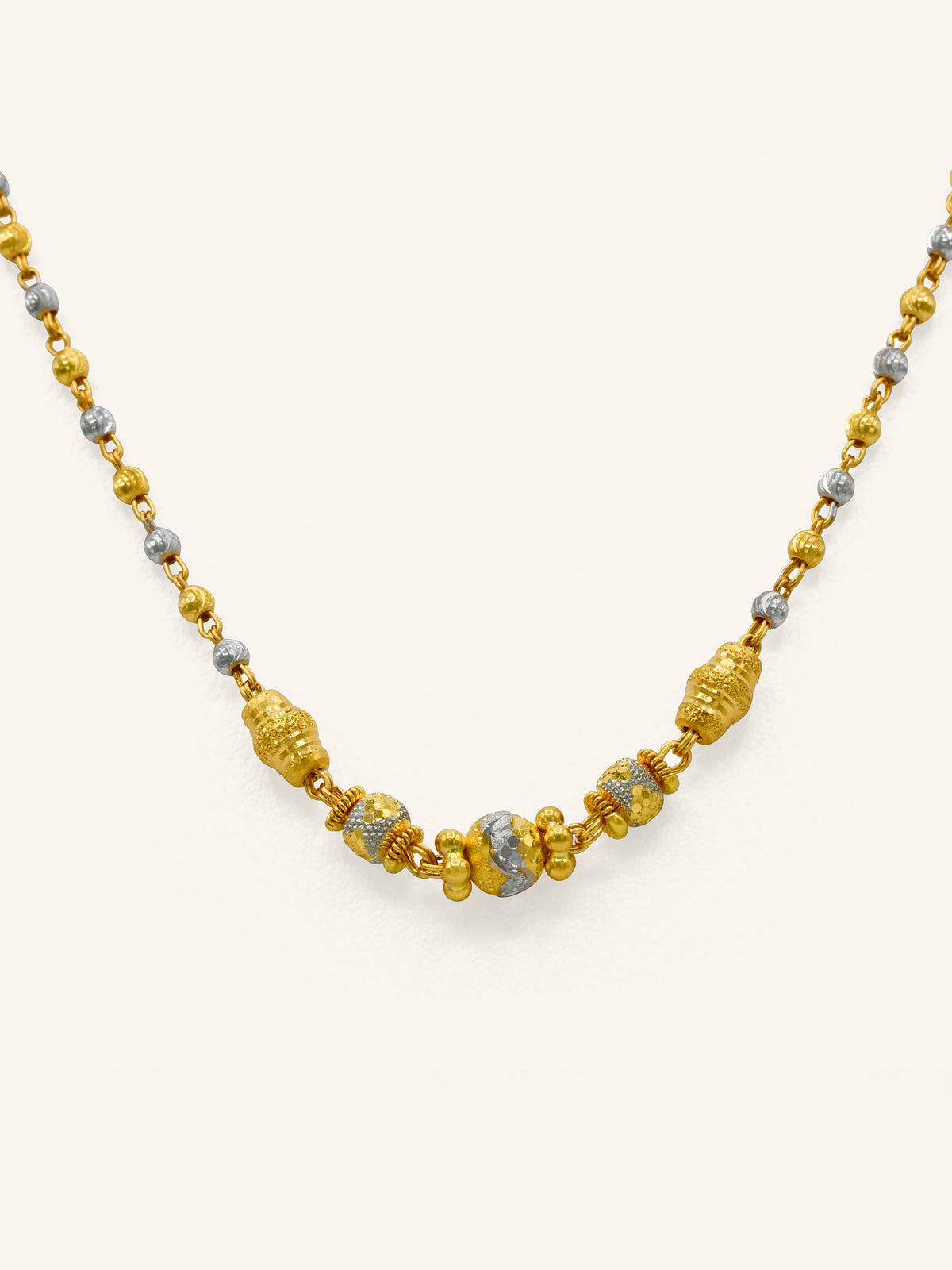 22ct Gold Two Tone Ball Fancy Chain