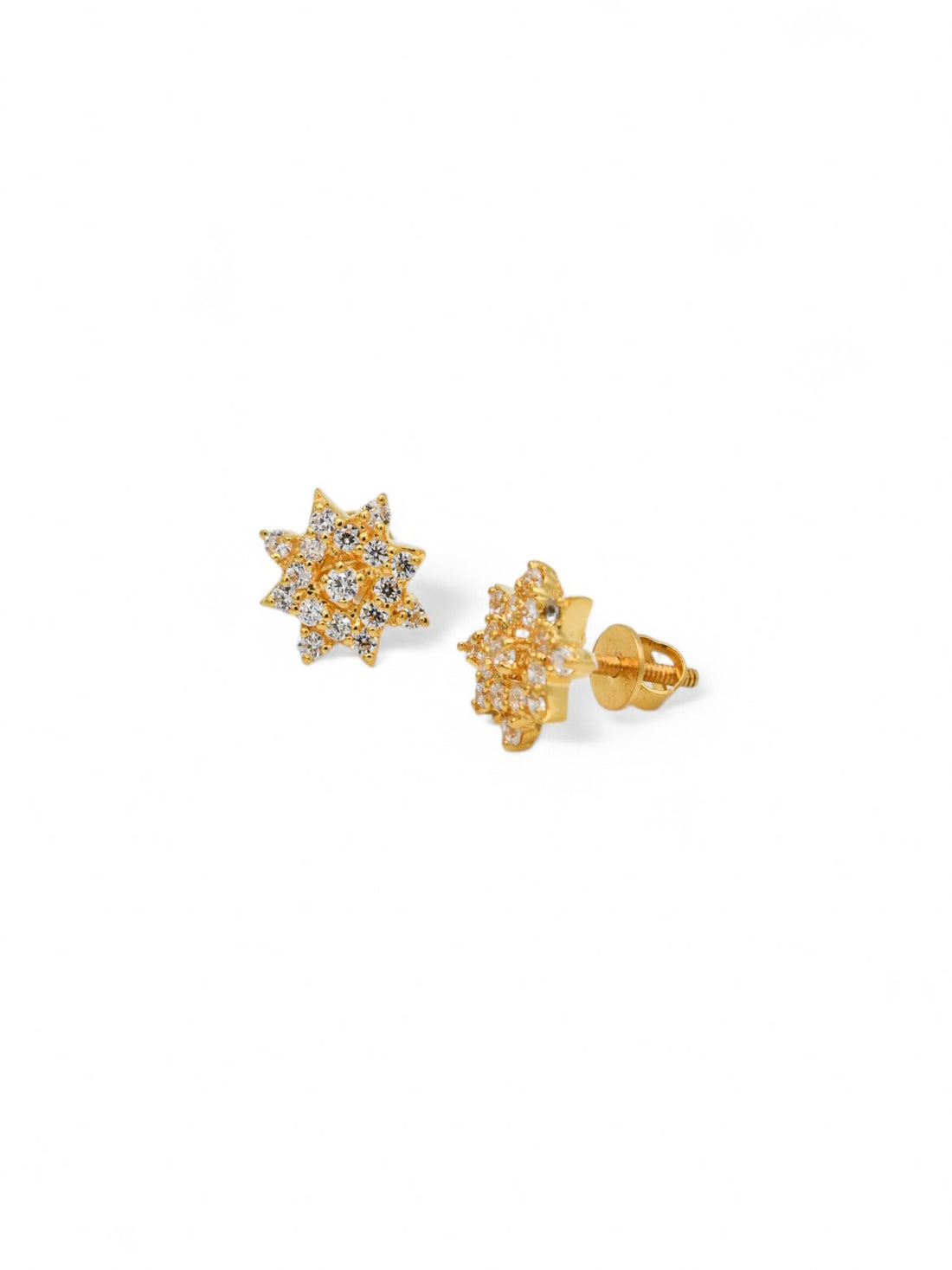 22ct Gold CZ Stud Earrings - Roop Darshan