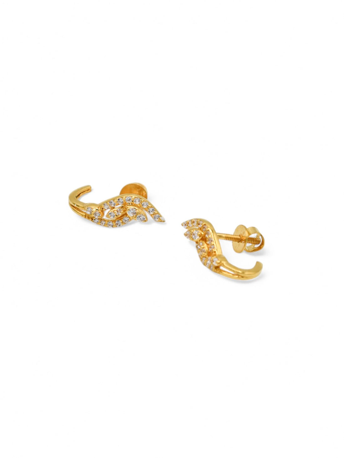 22ct Gold CZ Stud Earrings - Roop Darshan