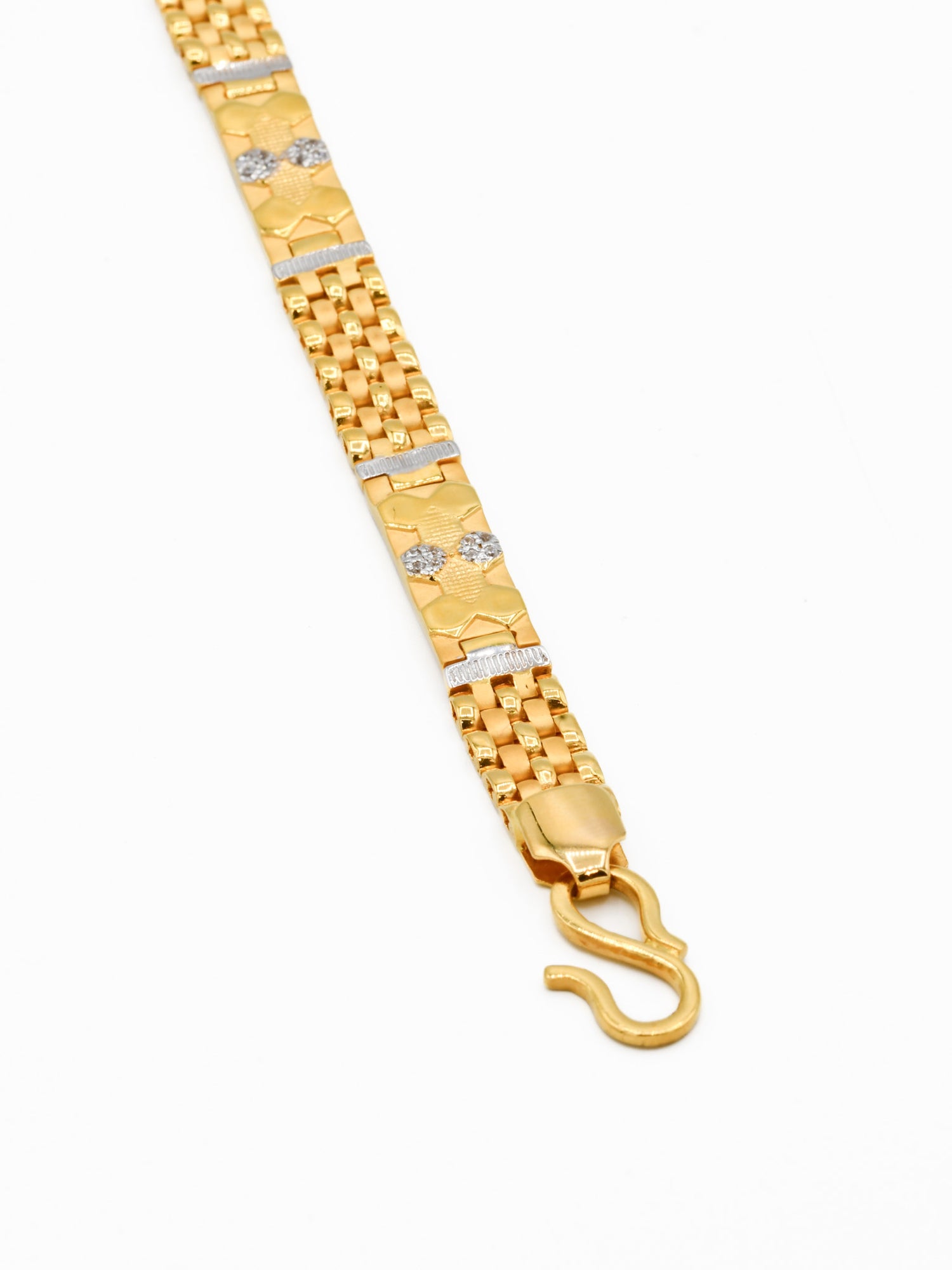 22ct Gold Two Tone Mens Bracelet - Roop Darshan