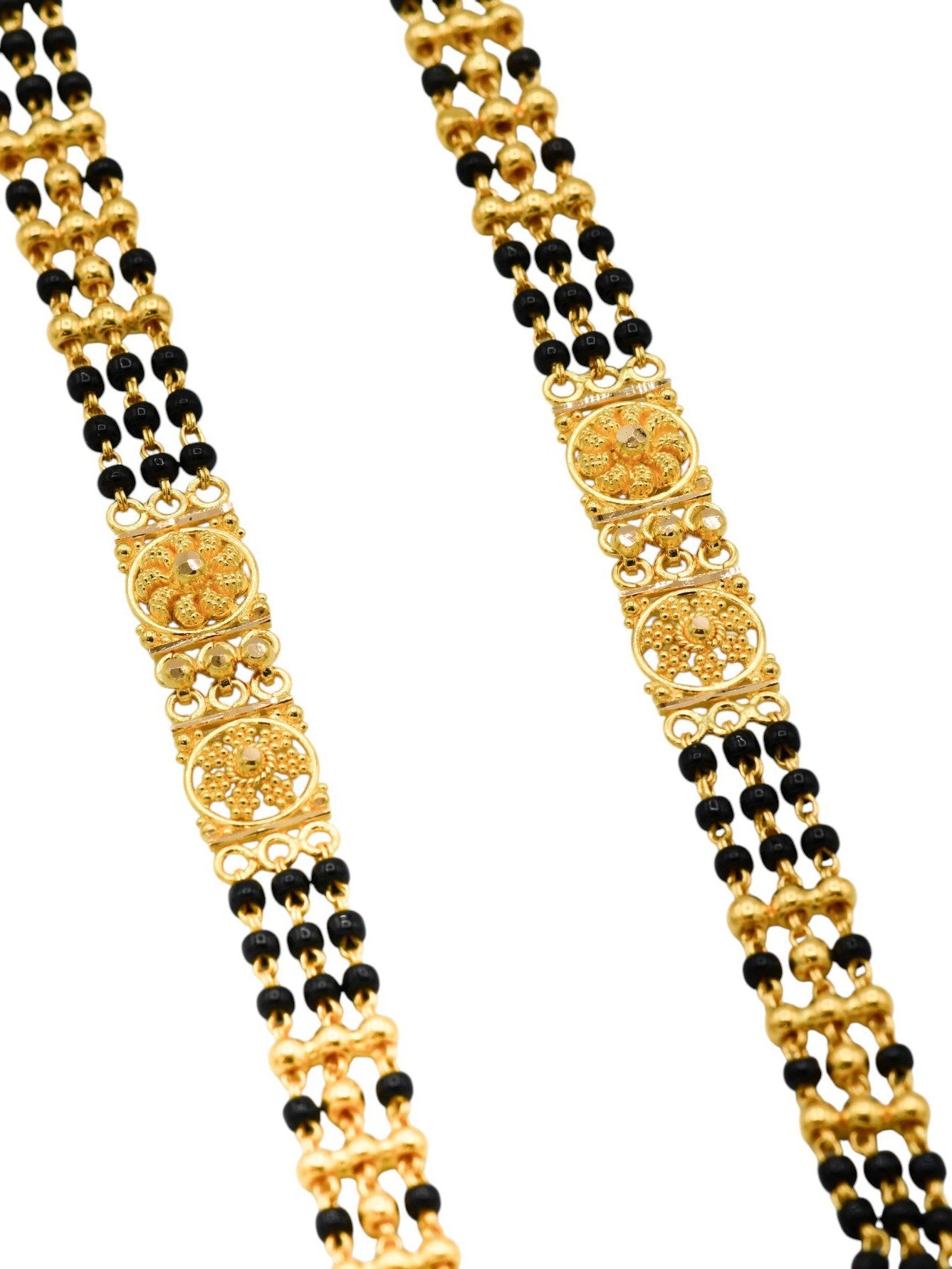 22Ct Gold 3 Row Long Mangal Sutra - Roop Darshan