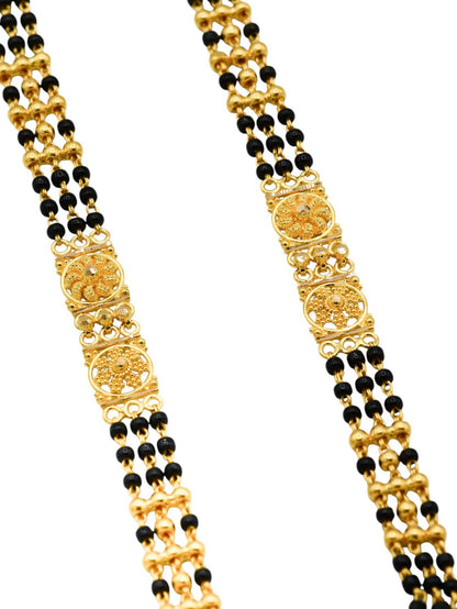 22Ct Gold 3 Row Long Mangal Sutra - Roop Darshan