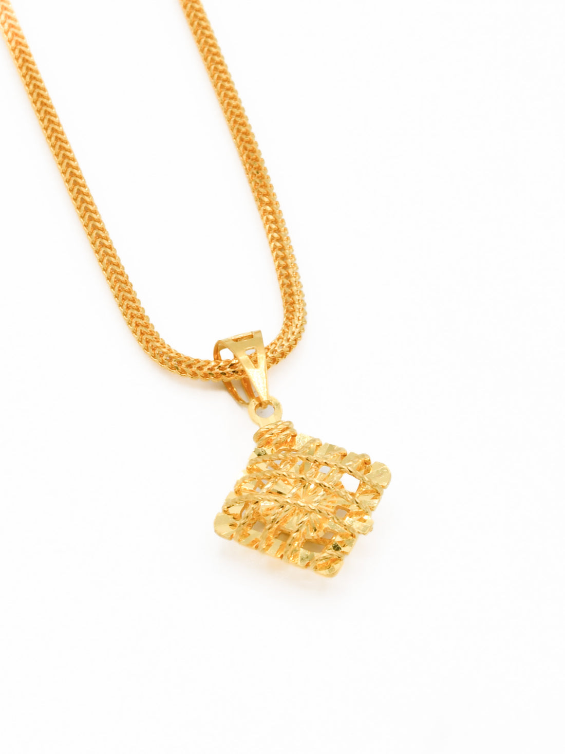 22ct Gold Diamond Shape Pendant - Roop Darshan