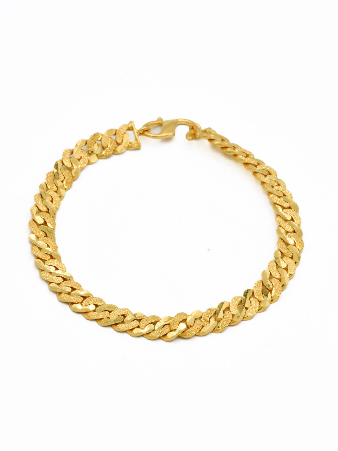 22ct Gold Curb Mens Bracelet
