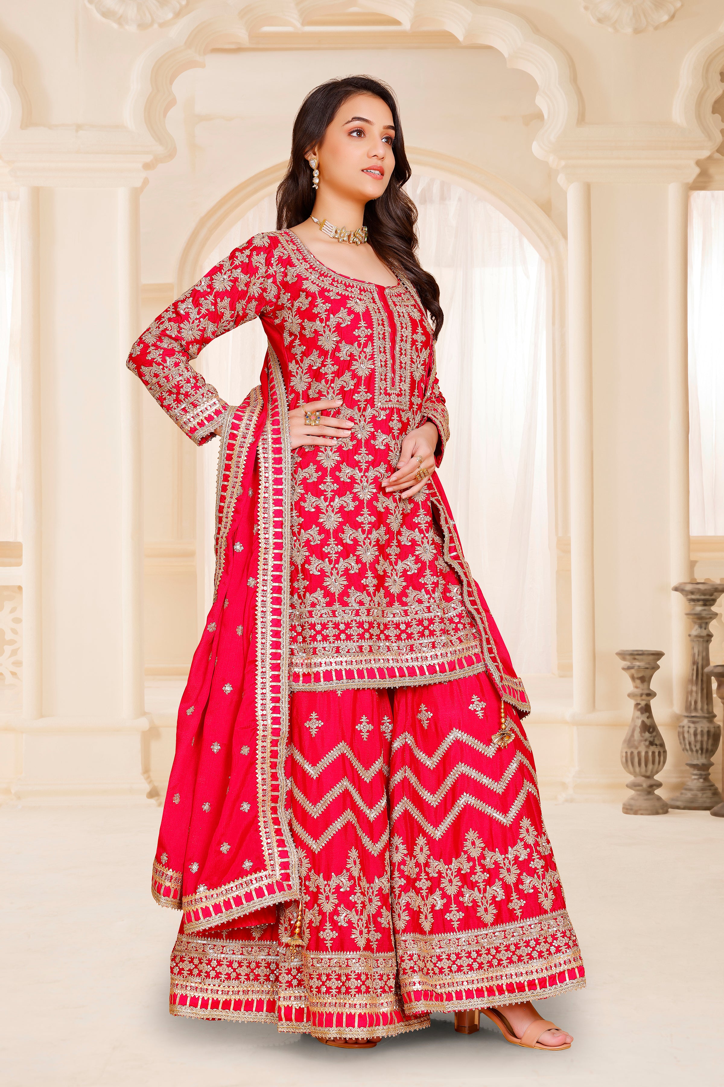 Nisha Sharara Suit - Roop Darshan