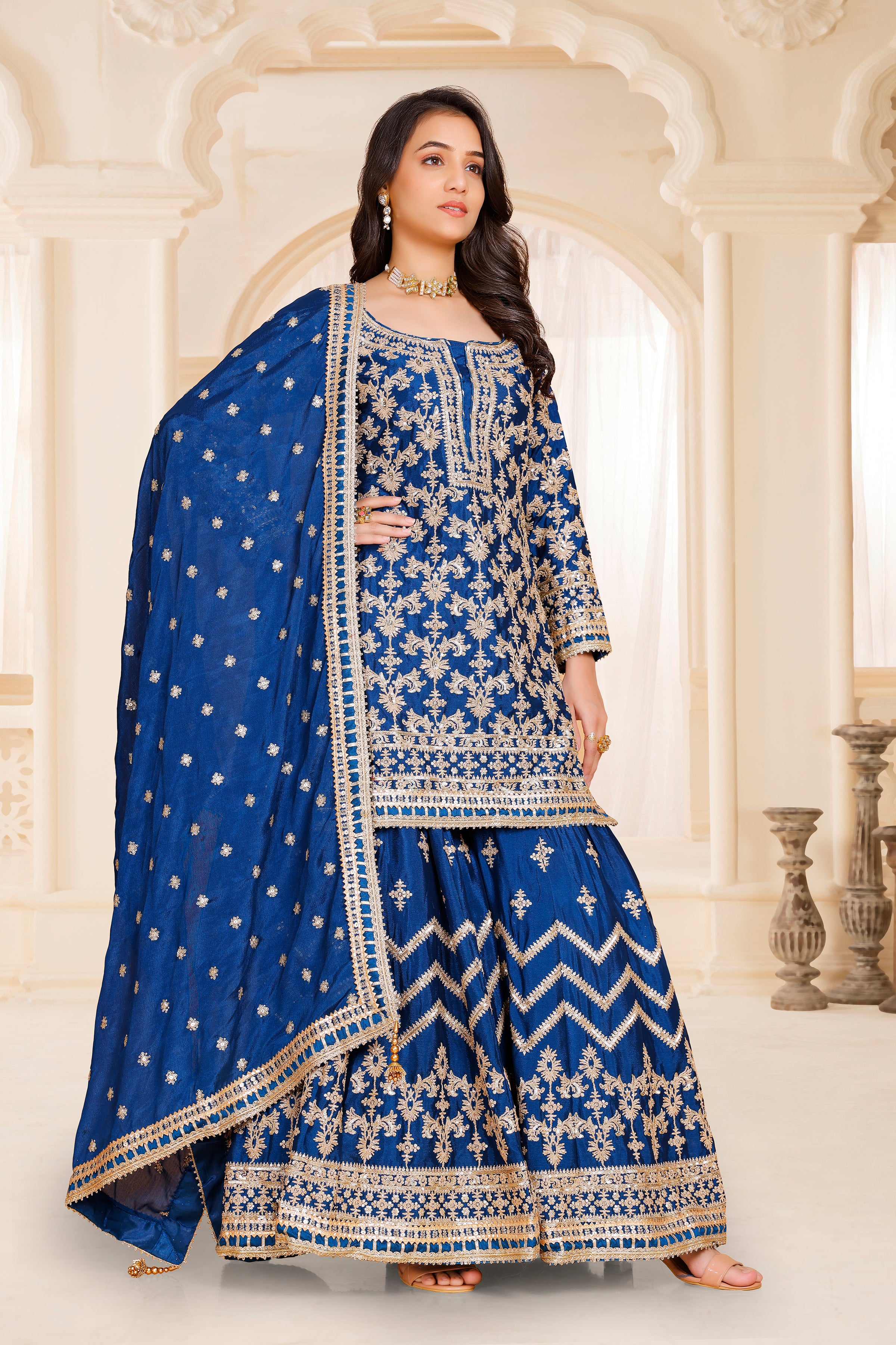 Nisha Sharara Suit - Roop Darshan