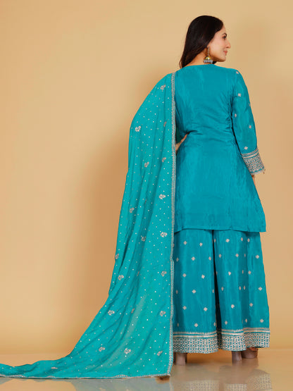 Zaira Straight Palazzo Suit - Roop Darshan