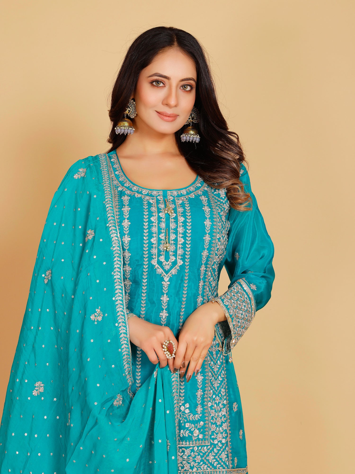 Zaira Straight Palazzo Suit - Roop Darshan