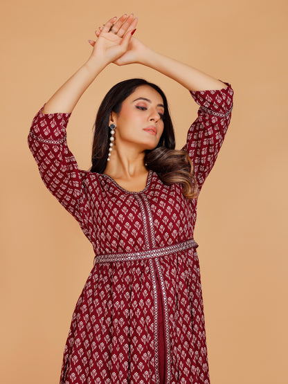 Vamika Ladies Cotton Printed Flair Kurti - Roop Darshan