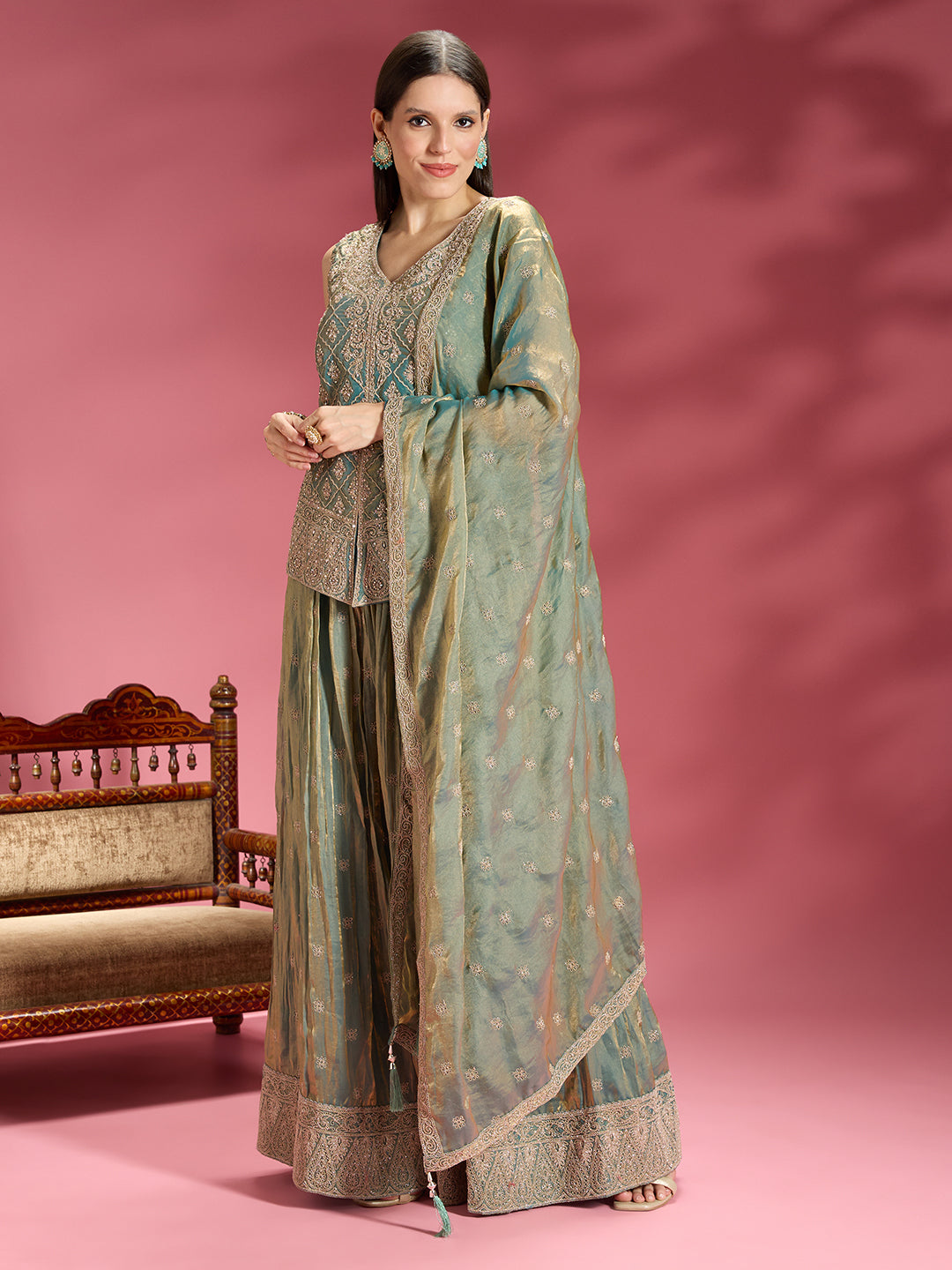 Akshra Organza Palazzo Suit