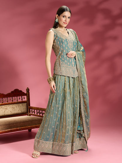 Akshra Organza Palazzo Suit