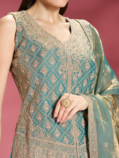 Akshra Organza Palazzo Suit
