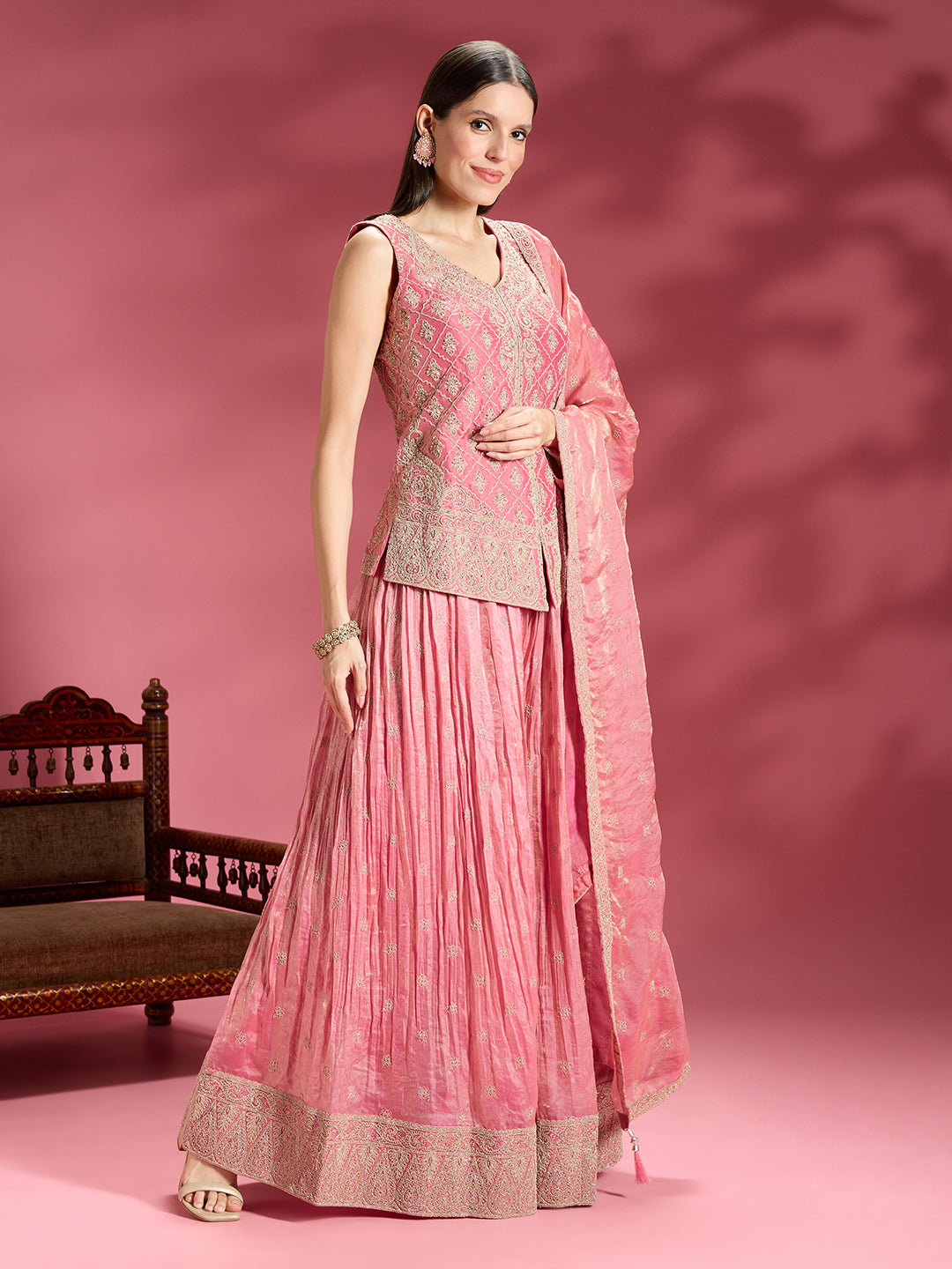 Akshra Organza Palazzo Suit