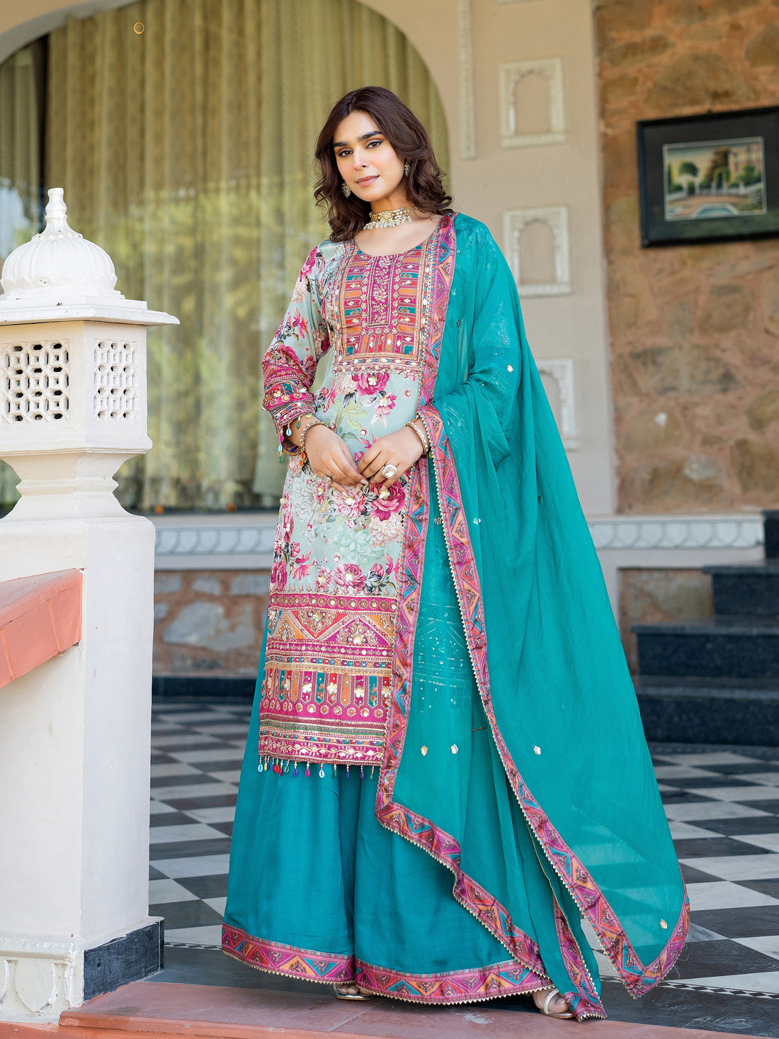 Pinky Palazzo Suit