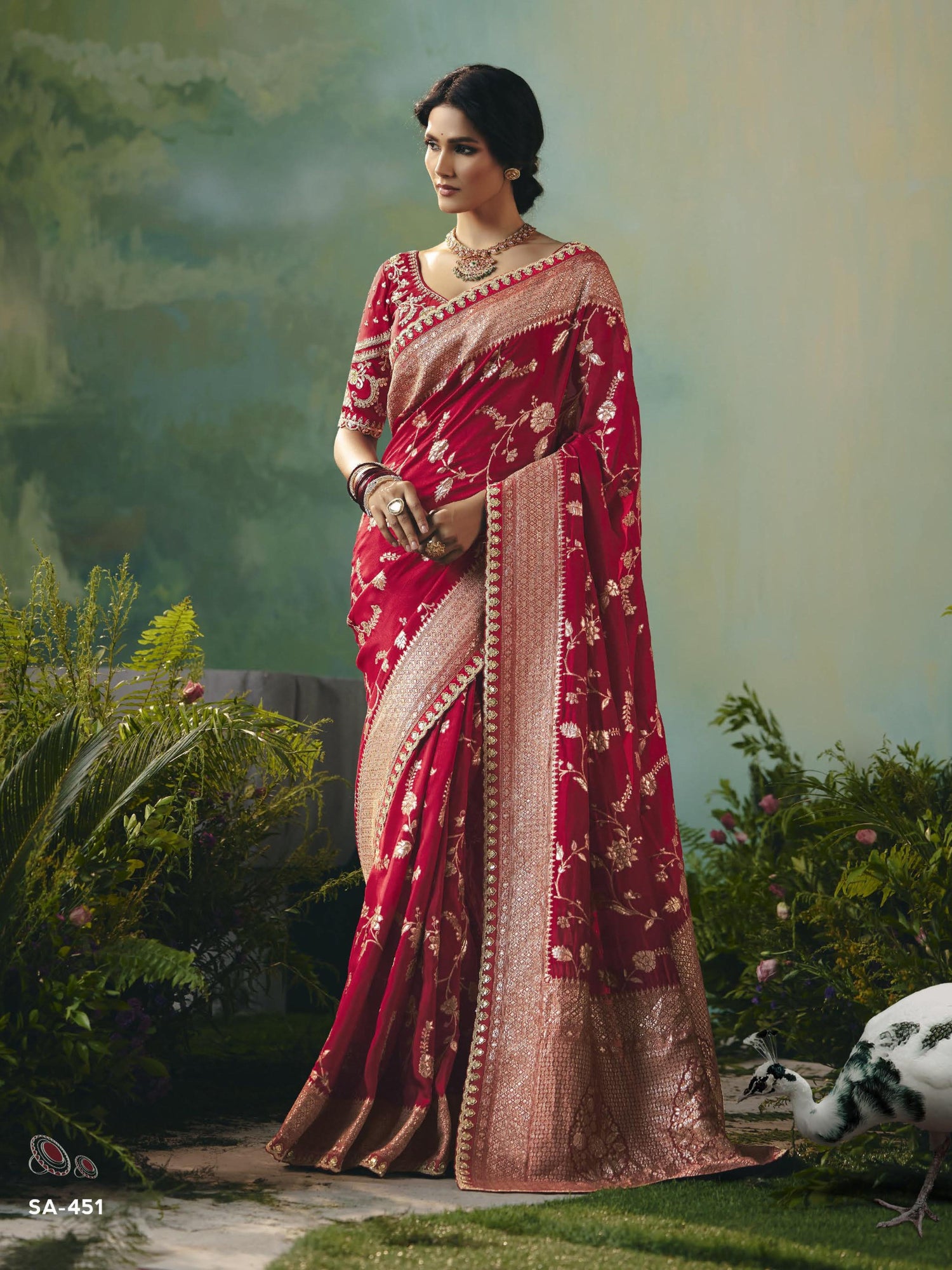 Aadhya Silk Zari Emb Work Border Saree - Roop Darshan