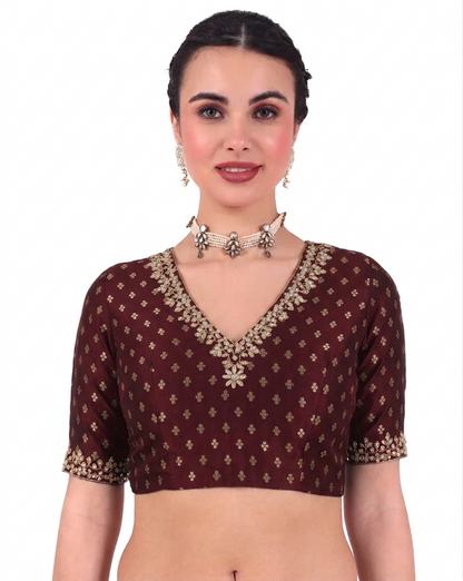 Brocade Zari Stone Work Blouse - Roop Darshan