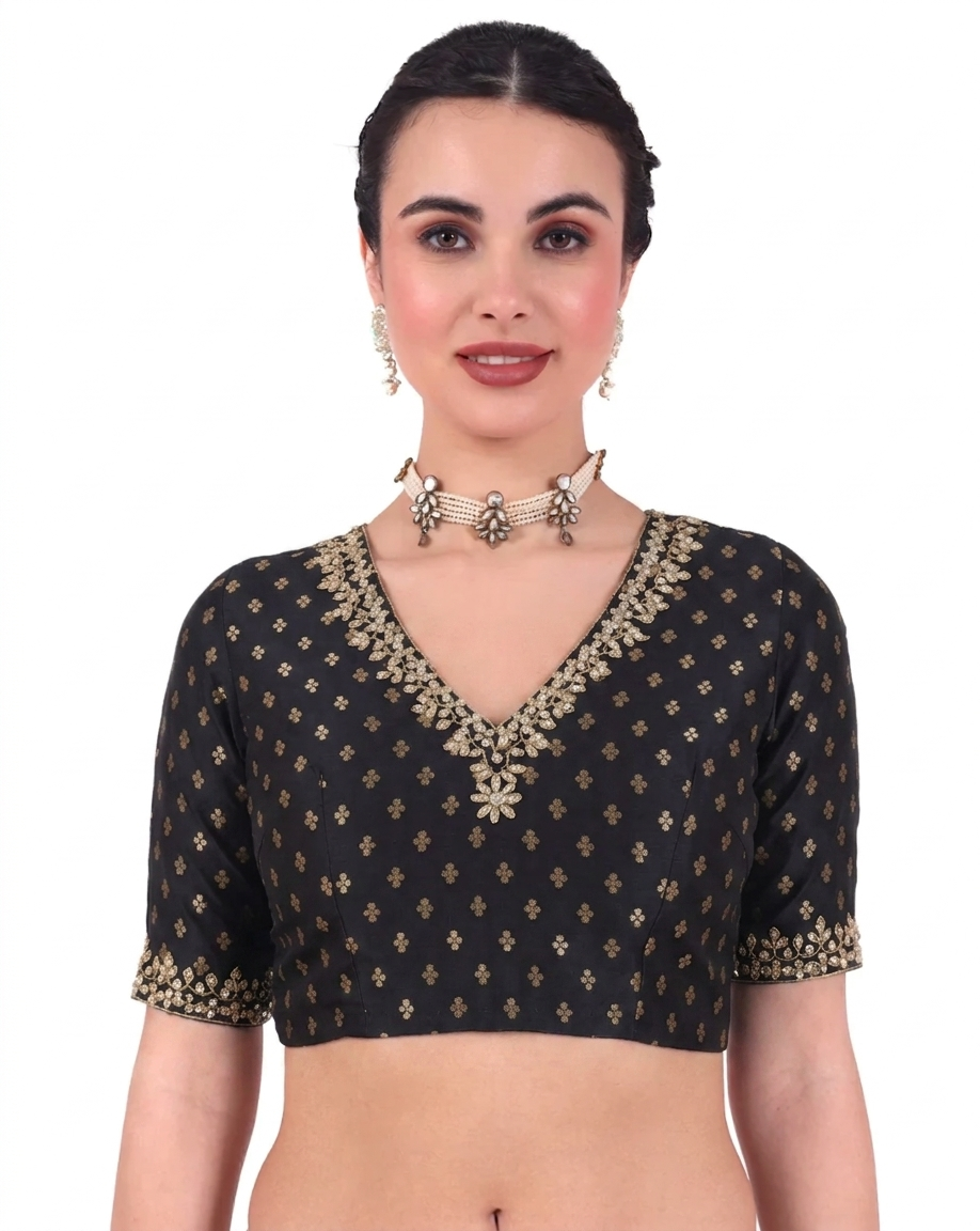 Brocade Zari Stone Work Blouse - Roop Darshan