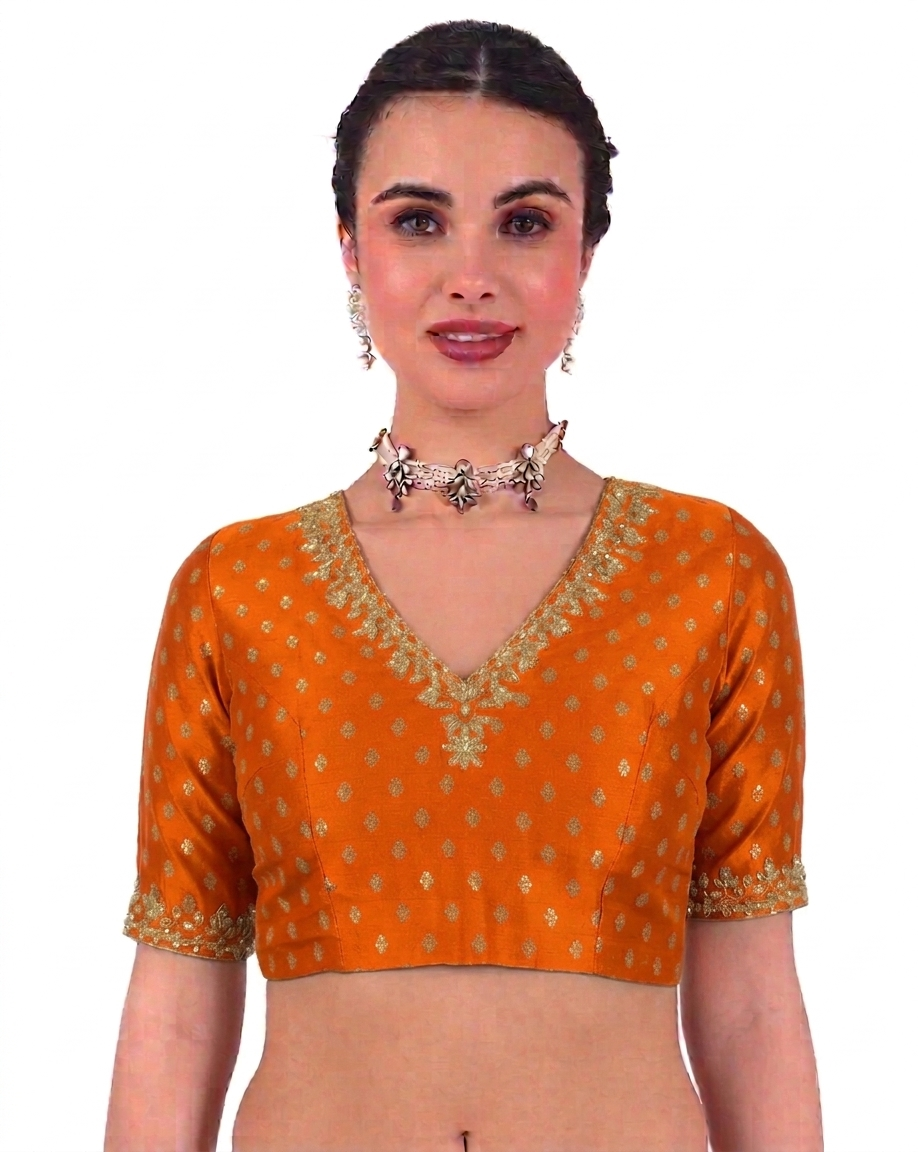 Brocade Zari Stone Work Blouse - Roop Darshan