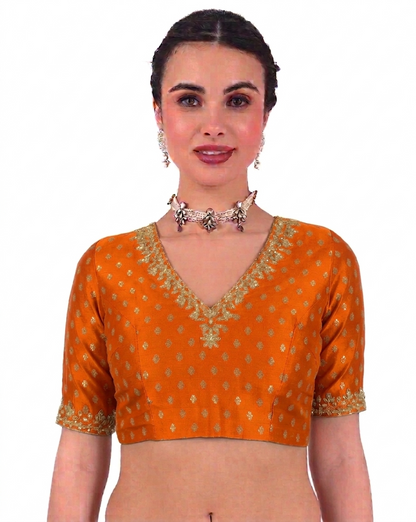 Brocade Zari Stone Work Blouse - Roop Darshan