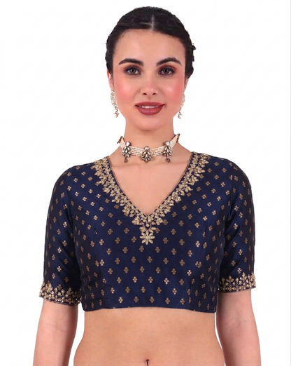 Brocade Zari Stone Work Blouse - Roop Darshan
