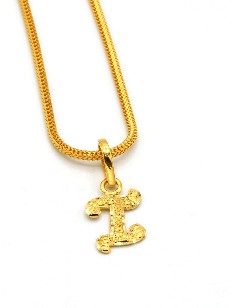 22ct Gold "I" Initial Pendant - Roop Darshan