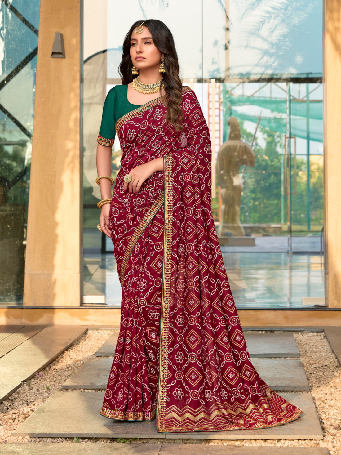 Pranali Bandhani Saree
