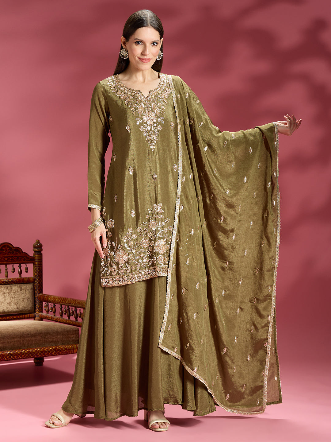 Daina Vichitra Silk Palazzo Suit