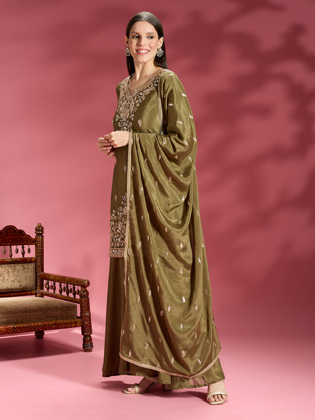Daina Vichitra Silk Palazzo Suit