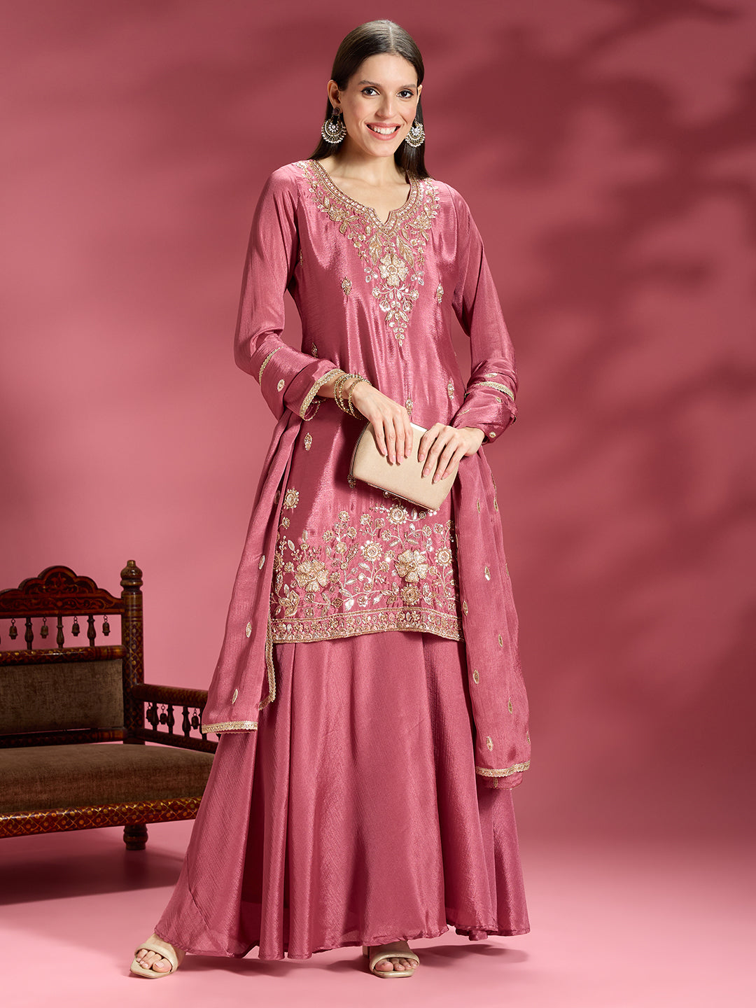 Daina Vichitra Silk Palazzo Suit