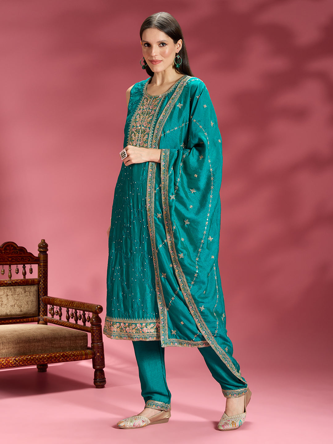 Vahida Silk Straight Suit
