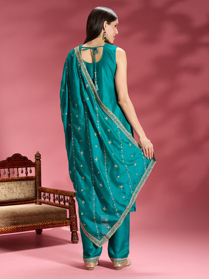 Vahida Silk Straight Suit