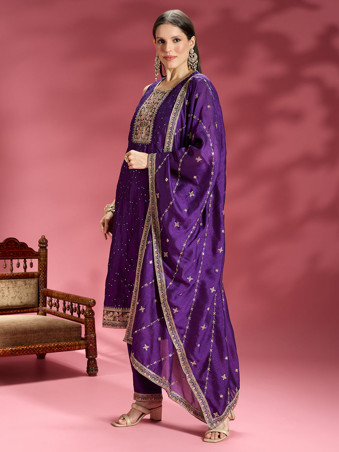 Vahida Silk Straight Suit