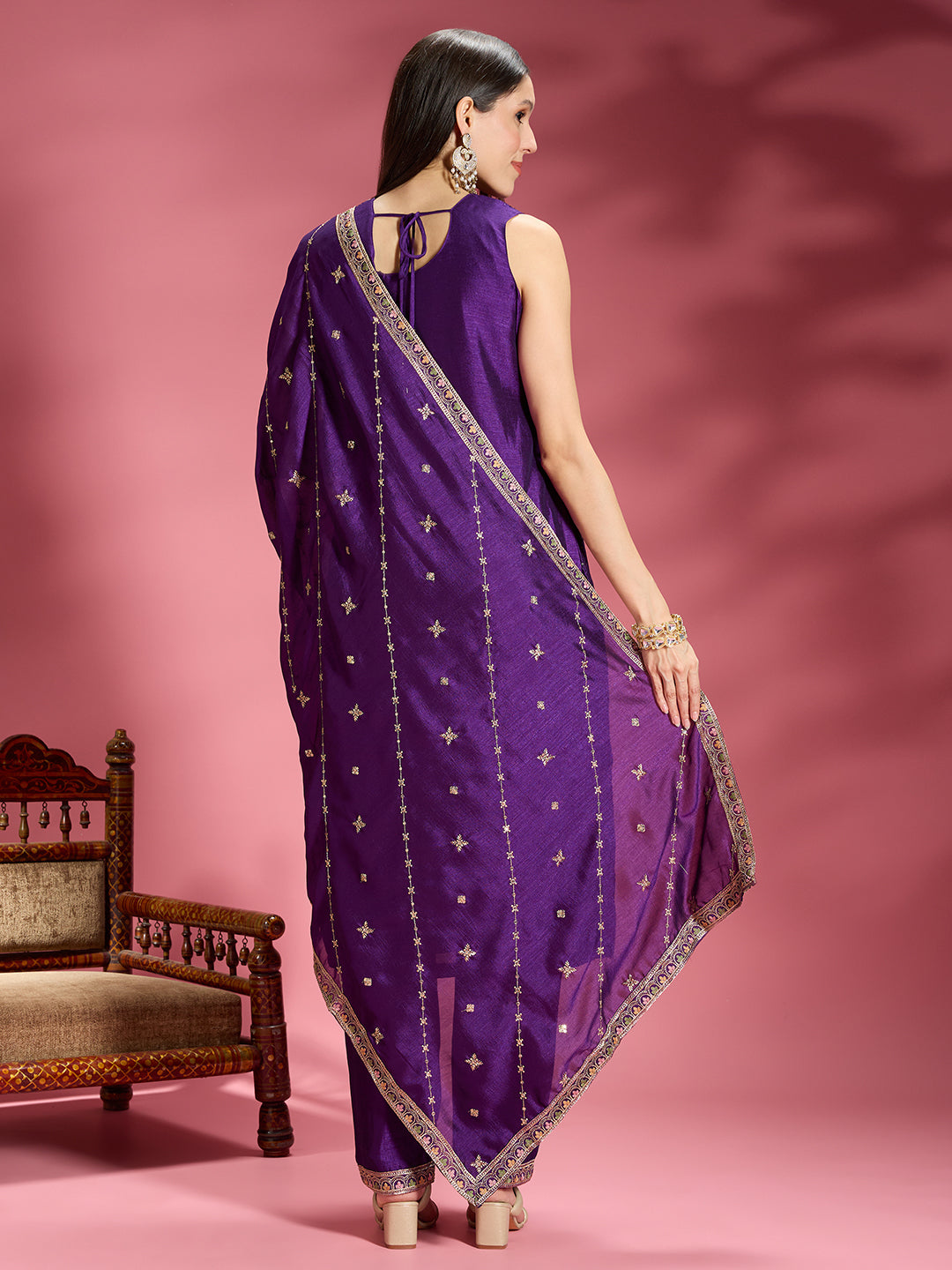 Vahida Silk Straight Suit