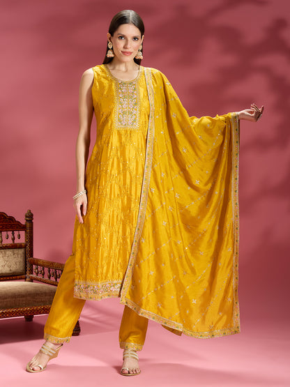 Vahida Silk Straight Suit
