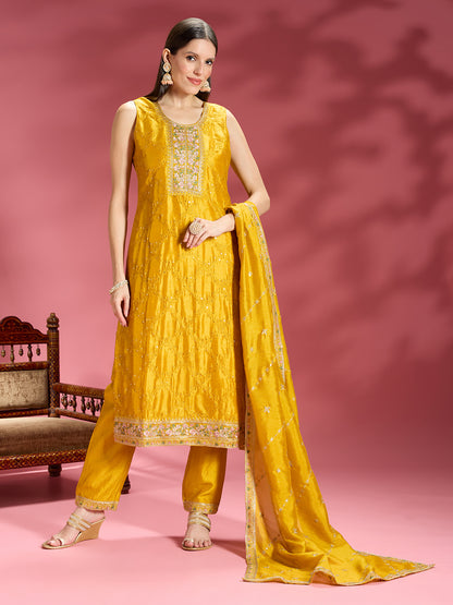 Vahida Silk Straight Suit