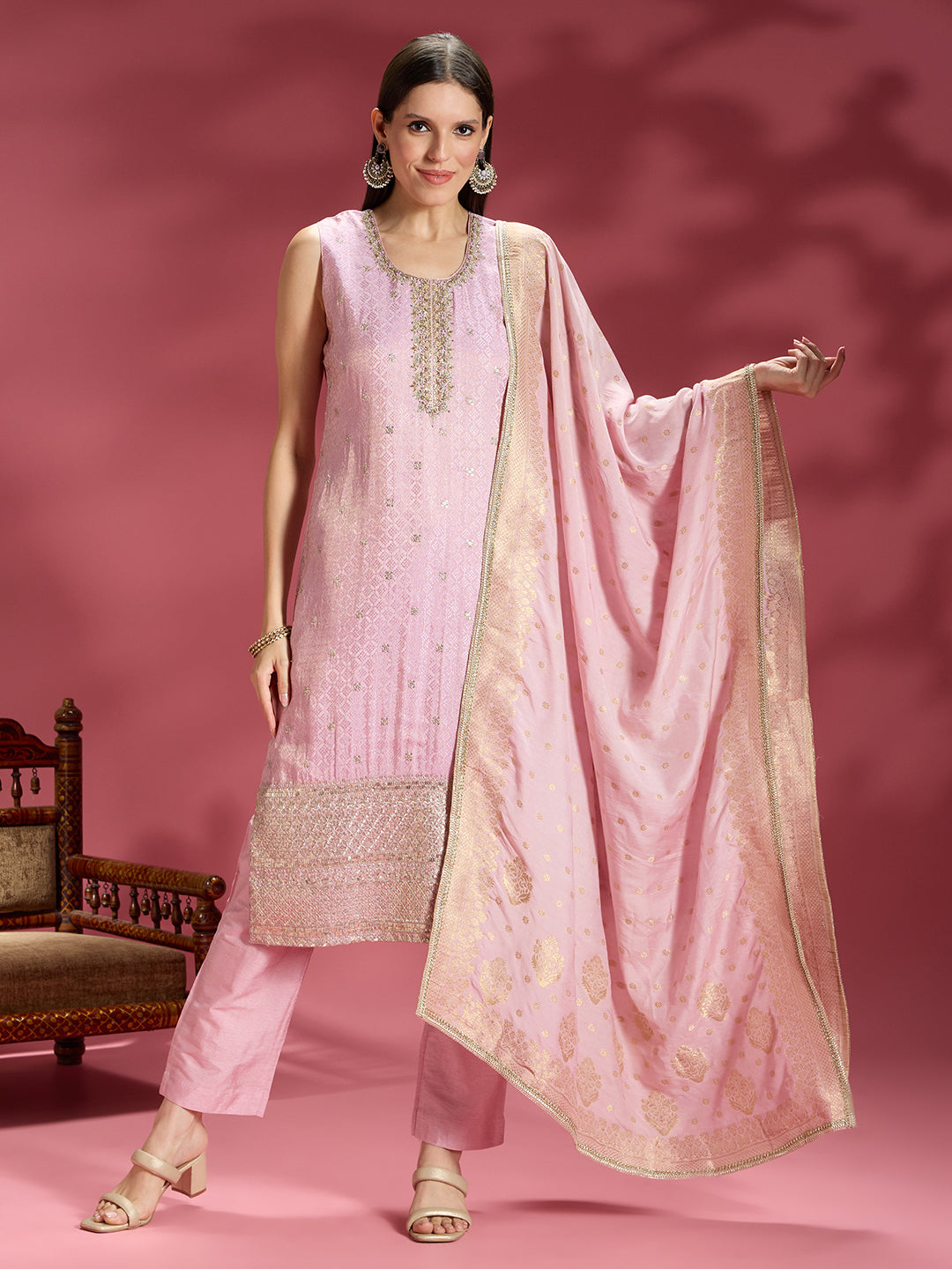 Heena Shimmer Silk Kamiz &amp; Pant