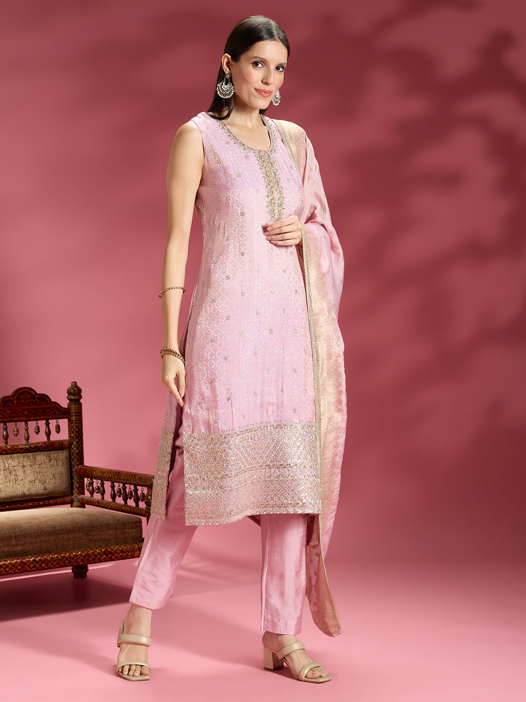 Heena Shimmer Silk Kamiz &amp; Pant