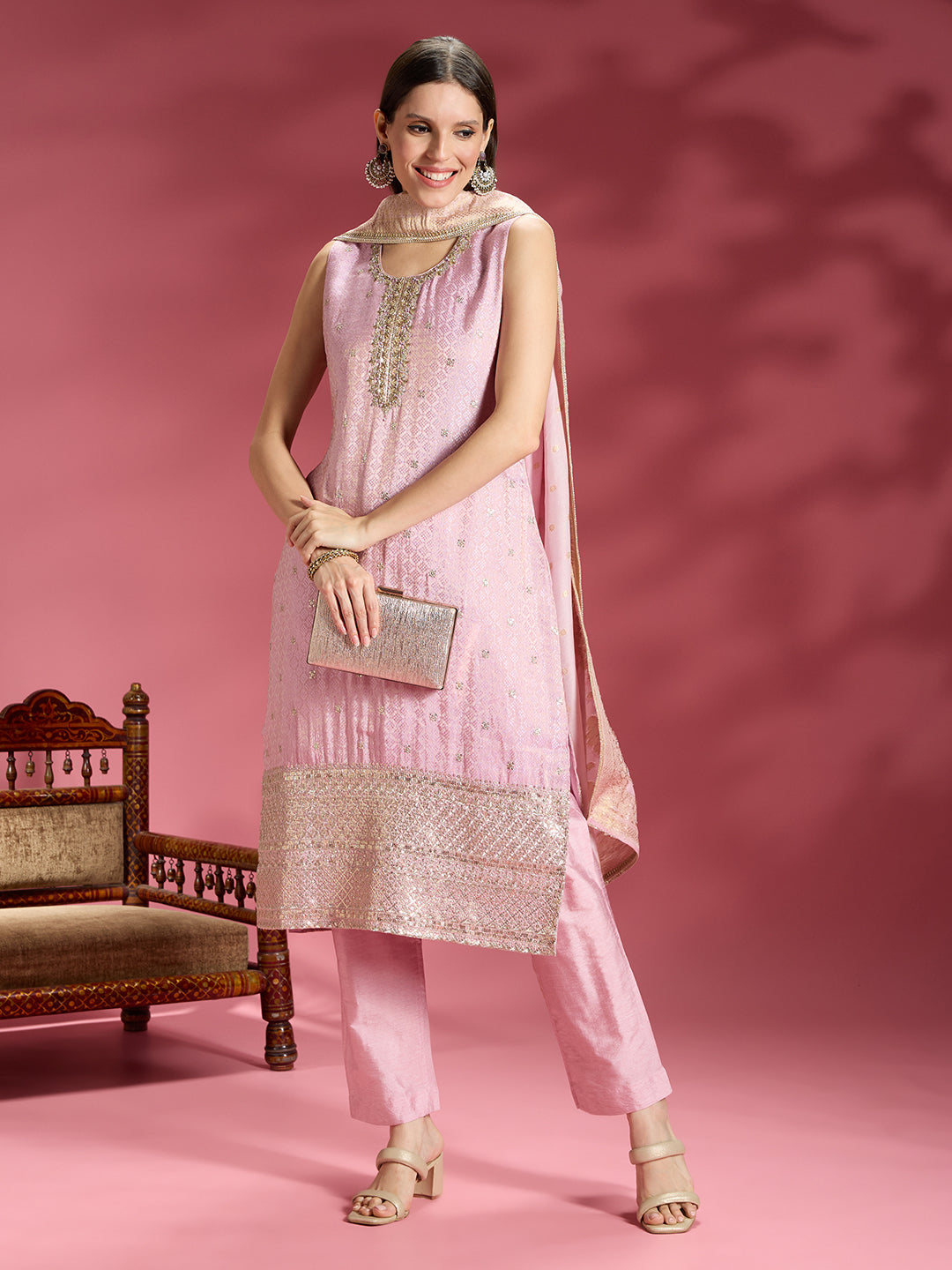 Heena Shimmer Silk Kamiz &amp; Pant