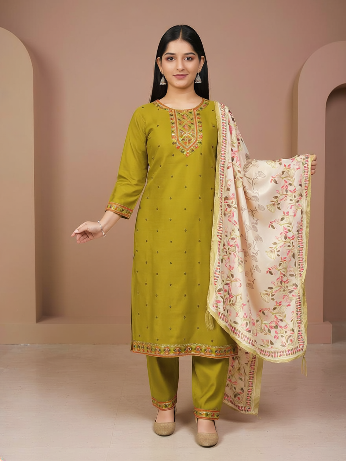 Aisha Silk Straight-Cut Suit