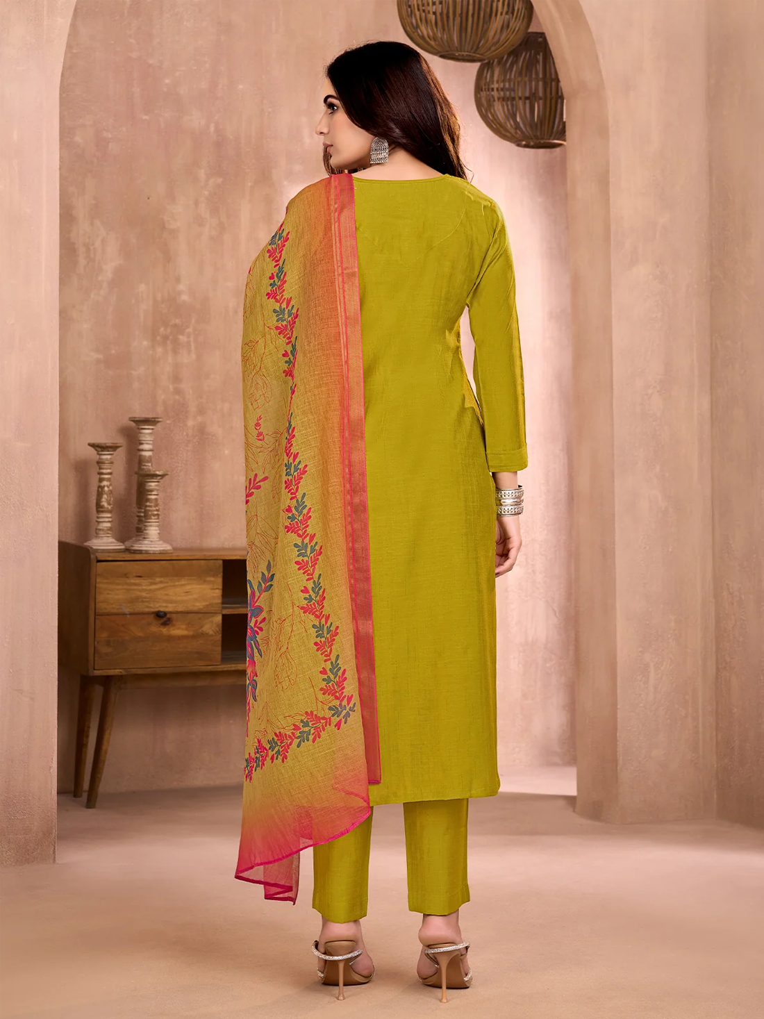 Chitraa Silk Straight-cut Suit - Roop Darshan