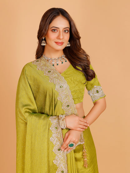 Bhavya Silk Embroidered Saree