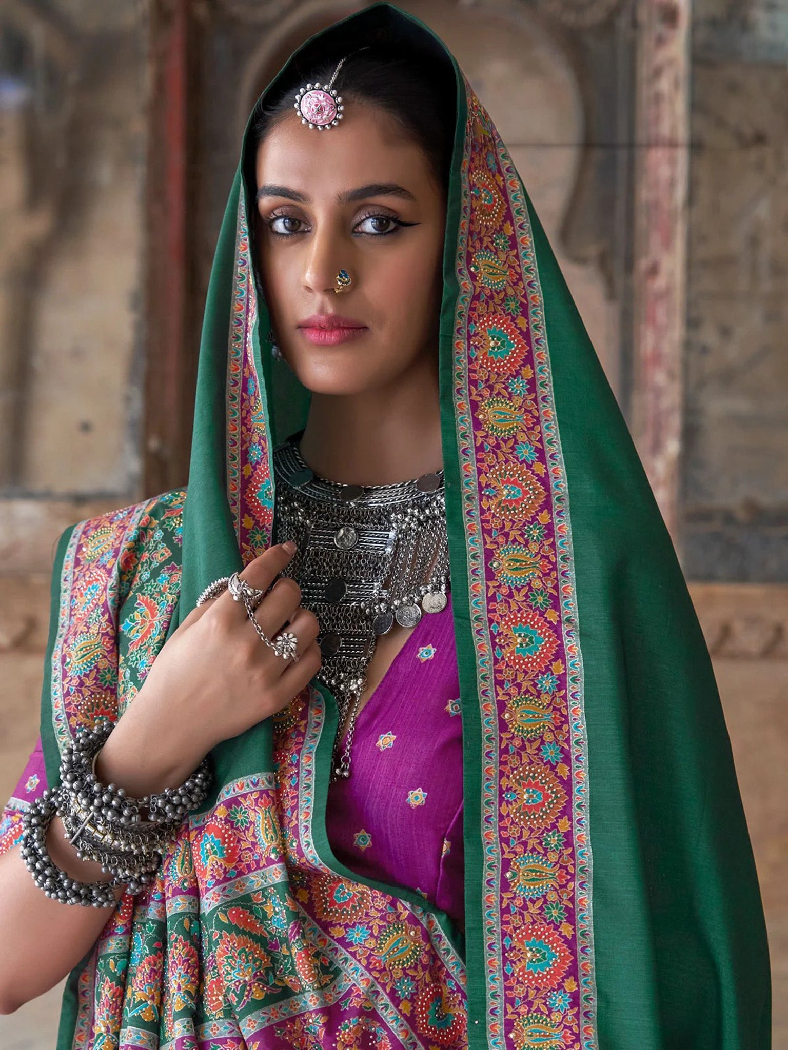 Chaitri Silk Printed Saree - Roop Darshan