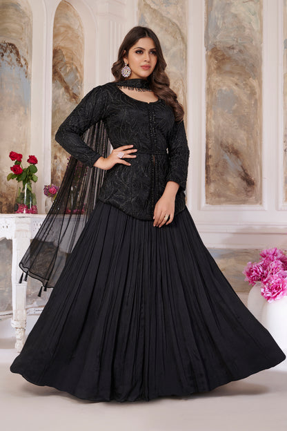 Rani Paplum Top Lehenga - Roop Darshan