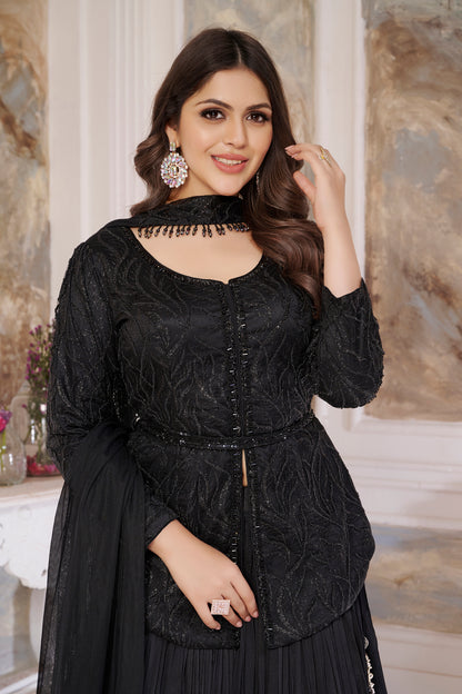 Rani Paplum Top Lehenga - Roop Darshan