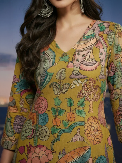 Avanti Silk Kurti Pant Set - Roop Darshan