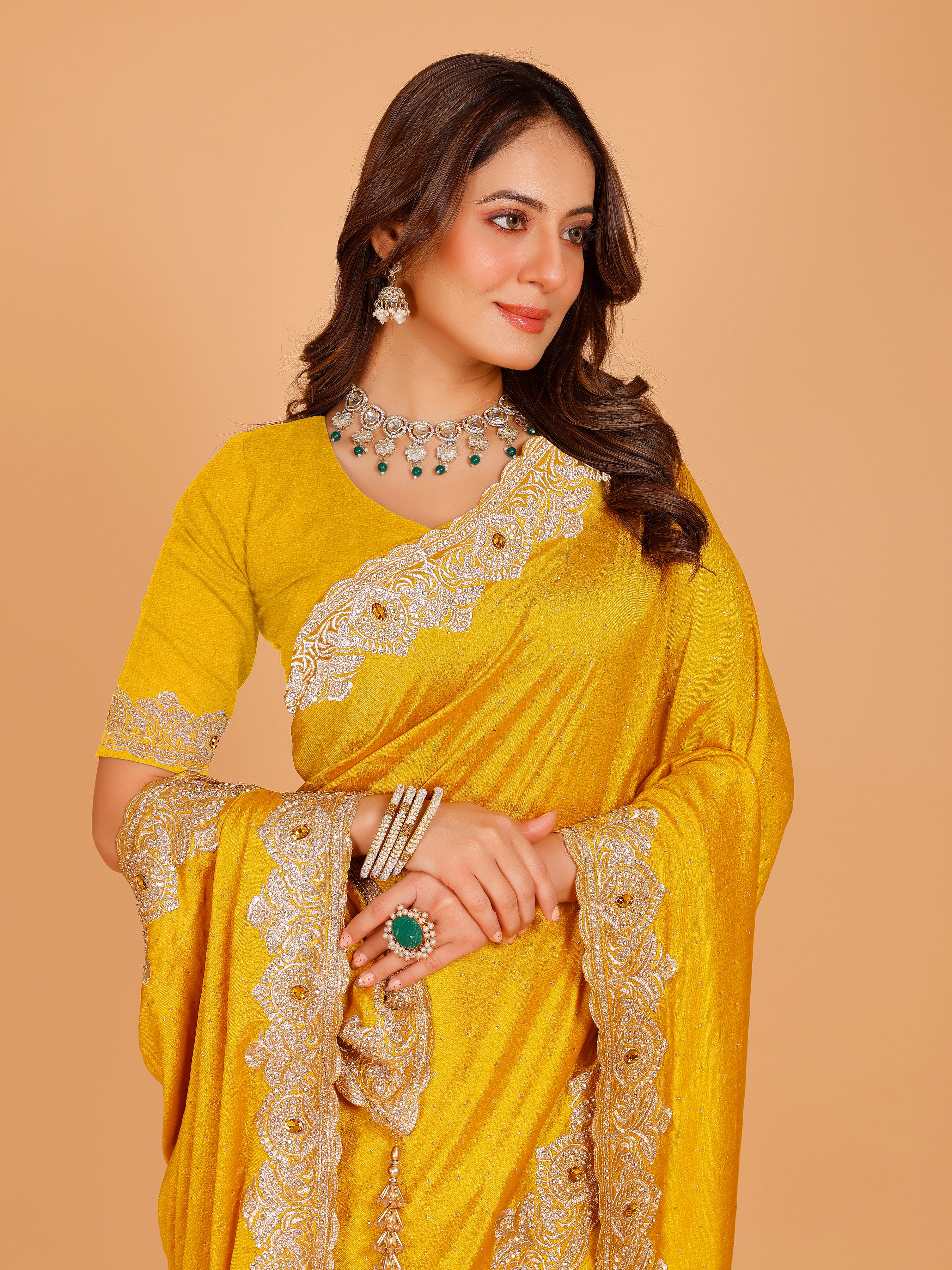 Bhavya Silk Embroidered Saree