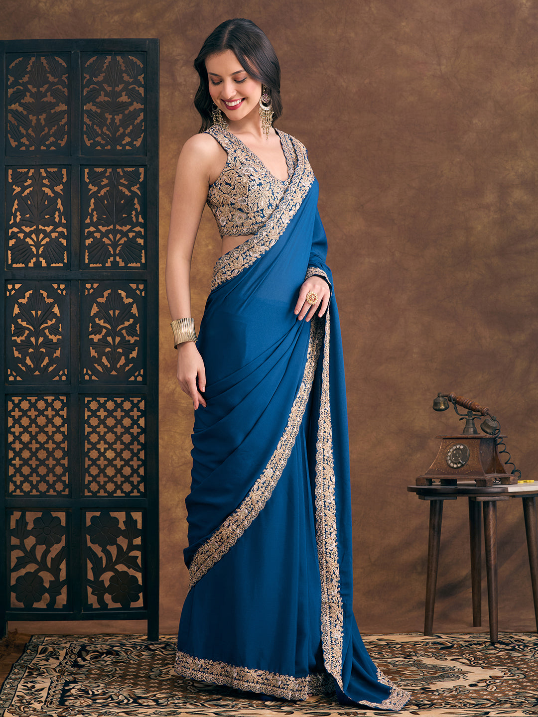 Nora Ready To Wear Choli Saree - Roop Darshan