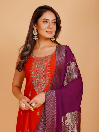 Vamika Silk Straight Suit