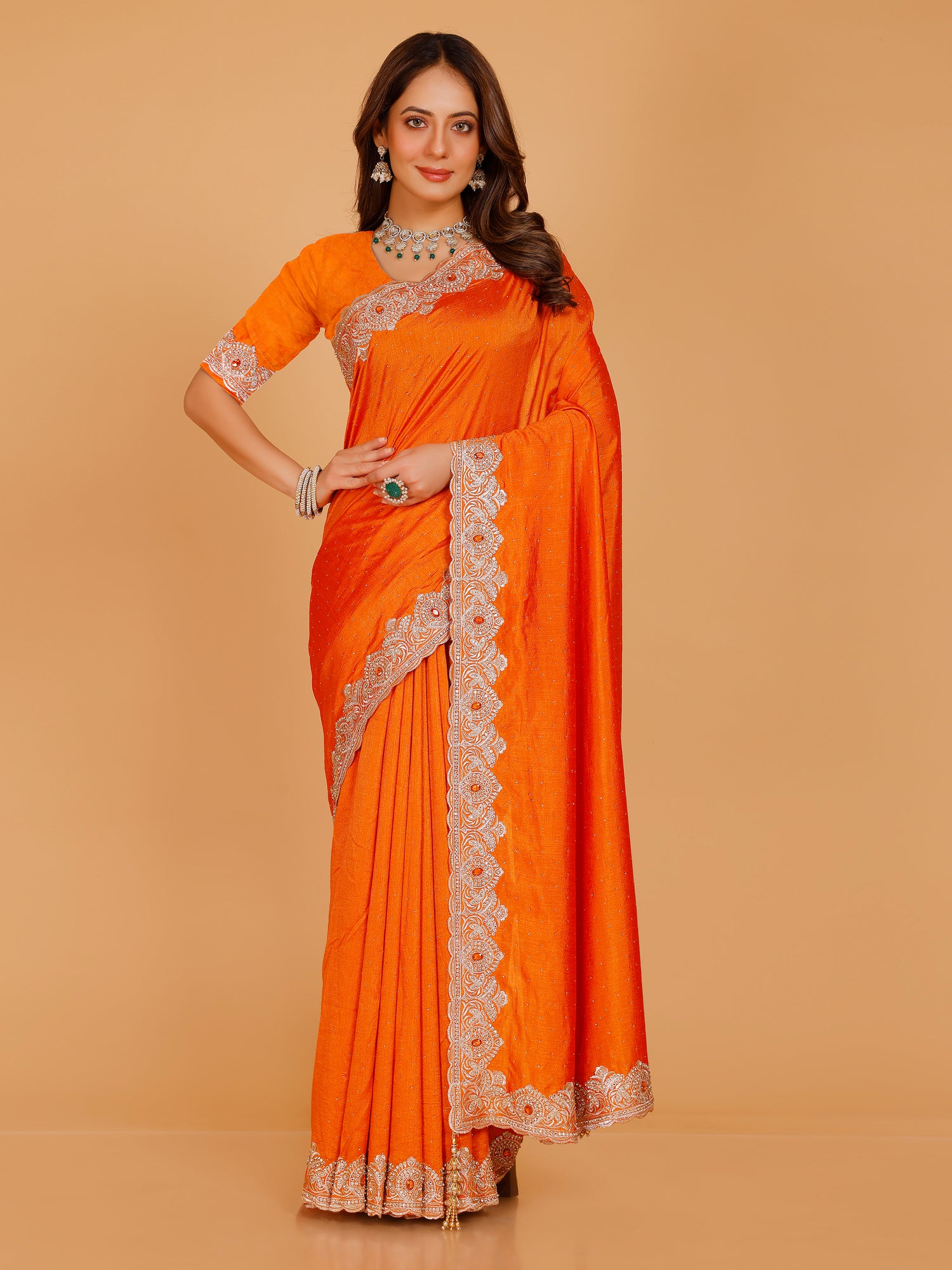 Bhavya Silk Embroidered Saree